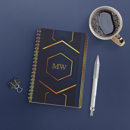 Moderne geometrische stijlvolle monogram notitieboek
