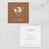 Moderne Geometrische strand Logo Vierkante Visitekaartje (Voorkant / Achterkant)