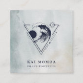 Moderne Geometrische Strandgolf Logo Vierkante Visitekaartje (Voorkant)