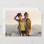 Moderne Geometrische Strip Foto Bruiloft Kaart (Achterkant)