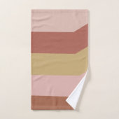 Moderne geometrische strips in Terracotta en Blush Bad Handdoek (Handdoek)
