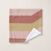 Moderne geometrische strips in Terracotta en Blush Bad Handdoek (Wasdoekje)