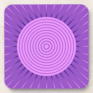 Moderne Geometrische Sunburst - Amethyst Paars Bier Onderzetter