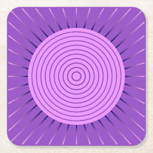 Moderne Geometrische Sunburst - Amethyst Paars Kartonnen Onderzetters