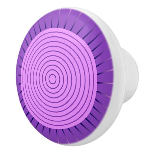 Moderne Geometrische Sunburst - Amethyst Paars Keramische Knop (Rechts)