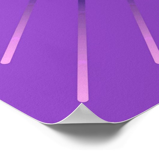 Moderne Geometrische Sunburst - Amethyst Paars Poster (Hoek)
