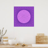 Moderne Geometrische Sunburst - Amethyst Paars Poster (Keuken)