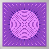Moderne Geometrische Sunburst - Amethyst Paars Poster (Voorkant)