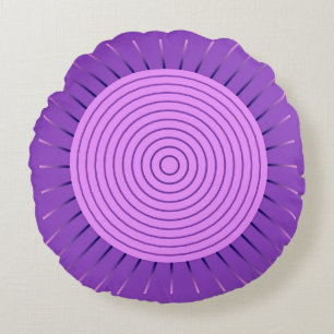Moderne Geometrische Sunburst - Amethyst Paars Rond Kussen