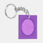Moderne Geometrische Sunburst - Amethyst Paars Sleutelhanger (Voorkant Links)