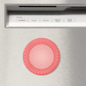 Moderne Geometrische Sunburst - Diepe Coral Pink Magneet (Insitu (Vaatwasser))