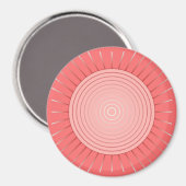 Moderne Geometrische Sunburst - Diepe Coral Pink Magneet (Voorkant / Achterkant)