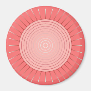 Moderne Geometrische Sunburst - Diepe Coral Pink Magneet