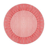 Moderne Geometrische Sunburst - Diepe Coral Pink Snijplank (Voorkant)