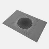 Moderne Geometrische Sunburst - Donkere Hematitegr Deurmat (Schuin)