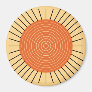 Moderne Geometrische Sunburst - Mandarijns Sinaasa Magneet