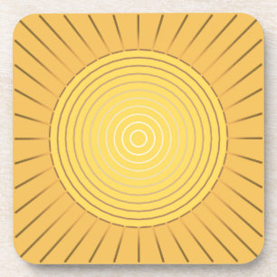 Moderne Geometrische Sunburst - Mustard Gold / Gee Bier Onderzetter