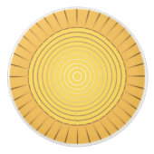 Moderne Geometrische Sunburst - Mustard Gold / Gee Keramische Knop (Voorkant)