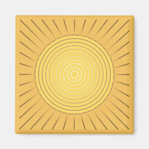 Moderne Geometrische Sunburst - Mustard Gold / Gee Magneet