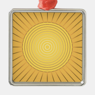 Moderne Geometrische Sunburst - Mustard Gold / Gee Metalen Ornament