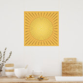 Moderne Geometrische Sunburst - Mustard Gold / Gee Poster (Keuken)
