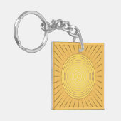 Moderne Geometrische Sunburst - Mustard Gold / Gee Sleutelhanger (Voorkant Links)