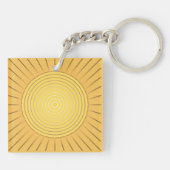 Moderne Geometrische Sunburst - Mustard Gold / Gee Sleutelhanger (Achterkant)