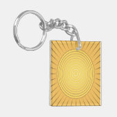 Moderne Geometrische Sunburst - Mustard Gold / Gee Sleutelhanger (Voorkant Links)