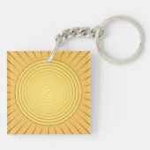 Moderne Geometrische Sunburst - Mustard Gold / Gee Sleutelhanger (Achterkant)