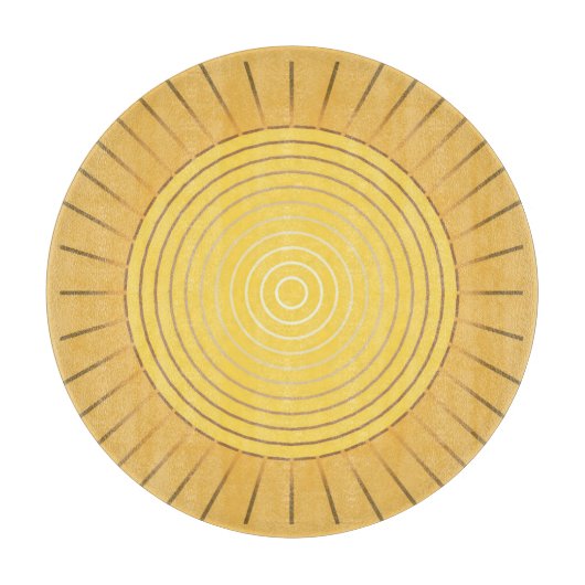 Moderne Geometrische Sunburst - Mustard Gold / Gee Snijplank (Voorkant)