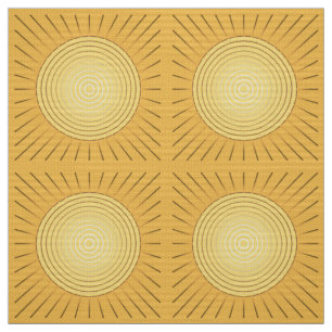 Moderne Geometrische Sunburst - Mustard Gold / Gee Stof