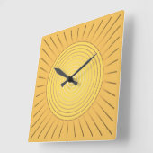 Moderne Geometrische Sunburst - Mustard Gold / Gee Vierkante Klok (Hoek)