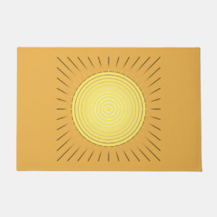 Moderne Geometrische Sunburst, Mustard Gold / Geel Deurmat
