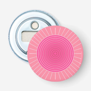 Moderne Geometrische Sunburst - Shades van Koraalr Button Flesopener