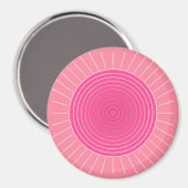 Moderne Geometrische Sunburst - Shades van Koraalr Magneet (Voorkant / Achterkant)
