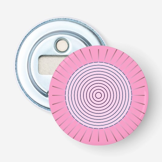 Moderne Geometrische Sunburst - Zonnebeelden van r Button Flesopener (Voorkant)