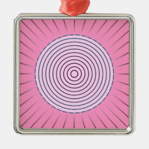 Moderne Geometrische Sunburst - Zonnebeelden van r Metalen Ornament