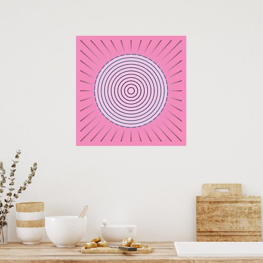 Moderne Geometrische Sunburst - Zonnebeelden van r Poster (Keuken)