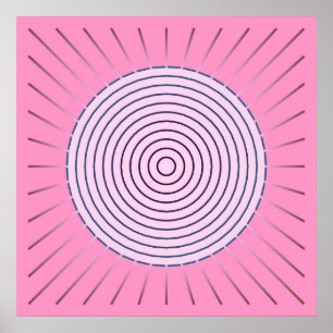Moderne Geometrische Sunburst - Zonnebeelden van r Poster