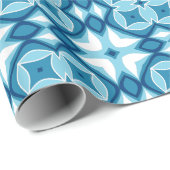 Moderne geometrische Tegel Patroon Denim Blue en W Cadeaupapier (Rol Hoek)