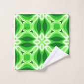 Moderne geometrische Tegel Pattern Emerald Green Bad Handdoek (Wasdoekje)