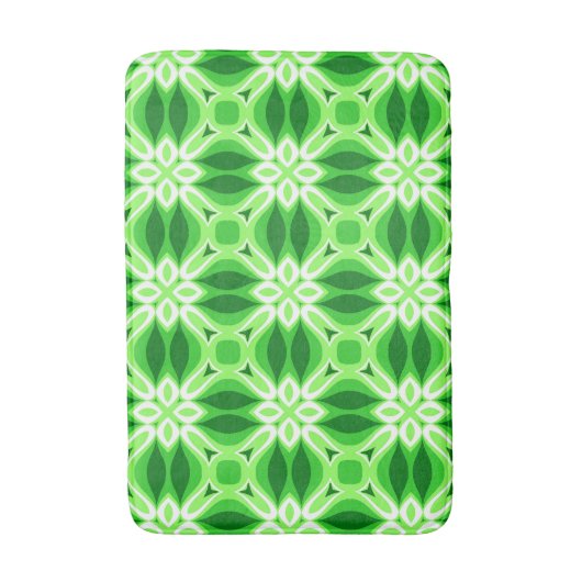 Moderne geometrische Tegel Pattern Emerald Green Badmat (Voorkant Verticaal)