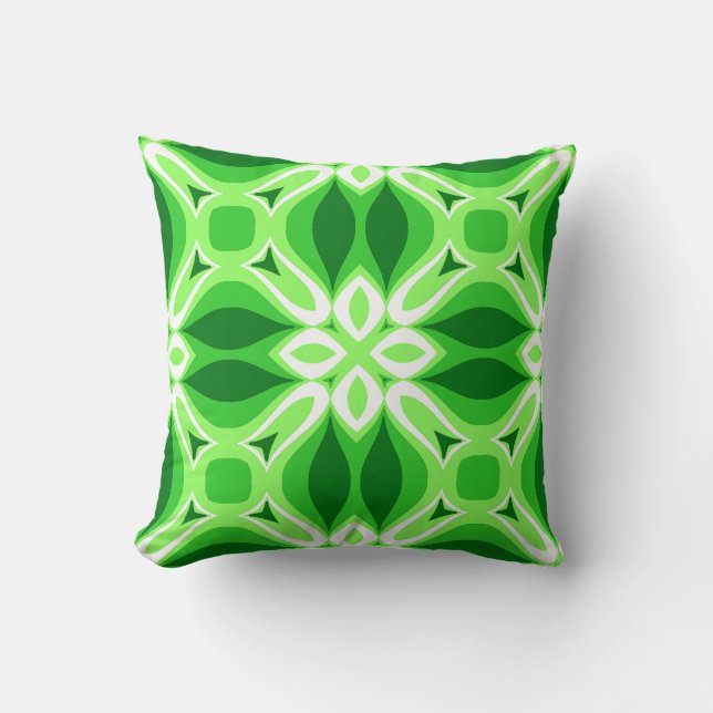 Moderne geometrische Tegel Pattern Emerald Green Kussen (Voorkant)