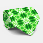 Moderne geometrische Tegel Pattern Emerald Green Stropdas (Opgerold)