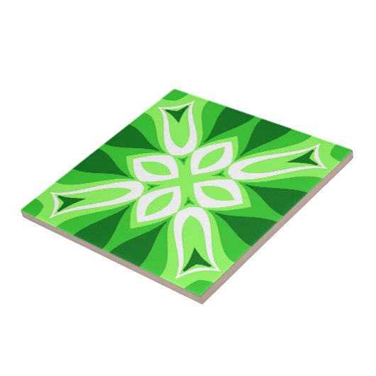 Moderne geometrische Tegel Pattern Emerald Green Tegeltje (Zijkant)