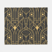 Moderne geometrische Tegels Art Deco Fleece Deken (Voorkant (Horizontaal))