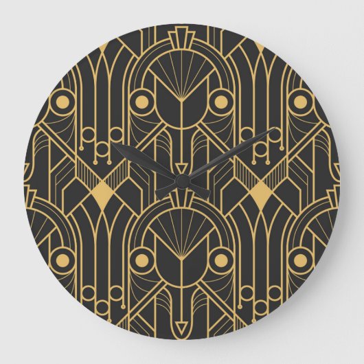 Moderne geometrische Tegels Art Deco Grote Klok (Voorkant)
