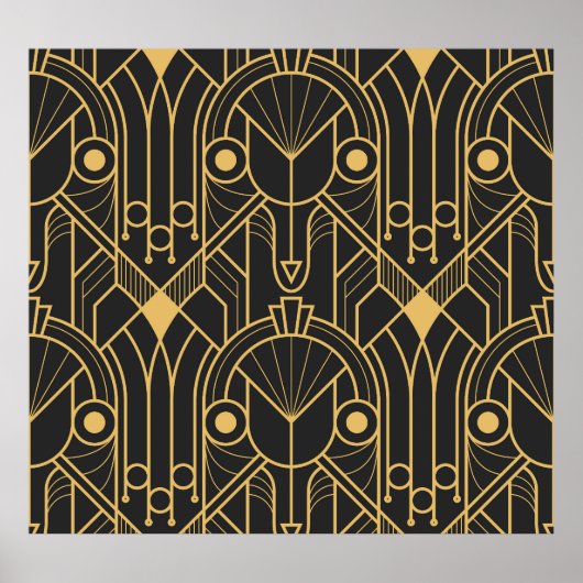 Moderne geometrische Tegels Art Deco Poster (Voorkant)