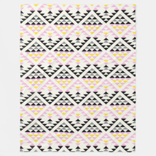 Moderne geometrische tegels driehoekspatroon roze  fleece deken