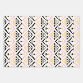 Moderne geometrische tegels driehoekspatroon roze  inpakpapier vel (Voorkant 2)
